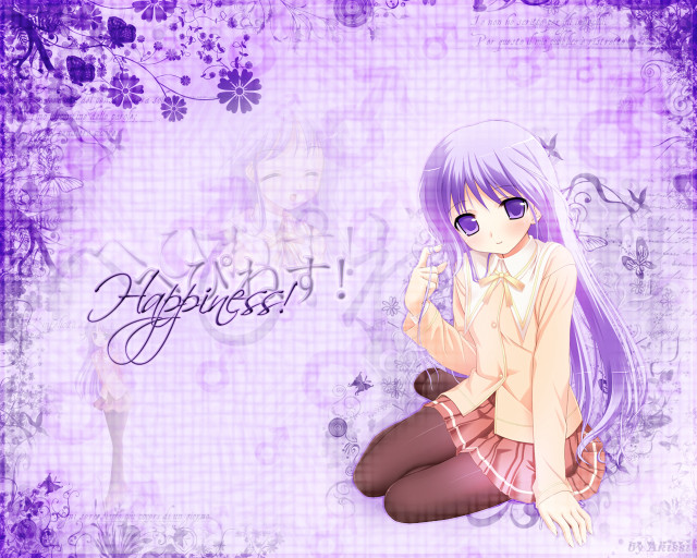 Girl purple flowers portrait sitting free wallpaper for desktop - medium preview image