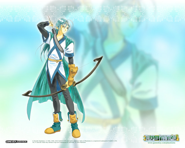 Blue haired man with bow free wallpaper for desktop - medium preview image