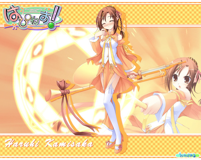 Girl sword orange yayoi rayonism free wallpaper for desktop - medium preview image
