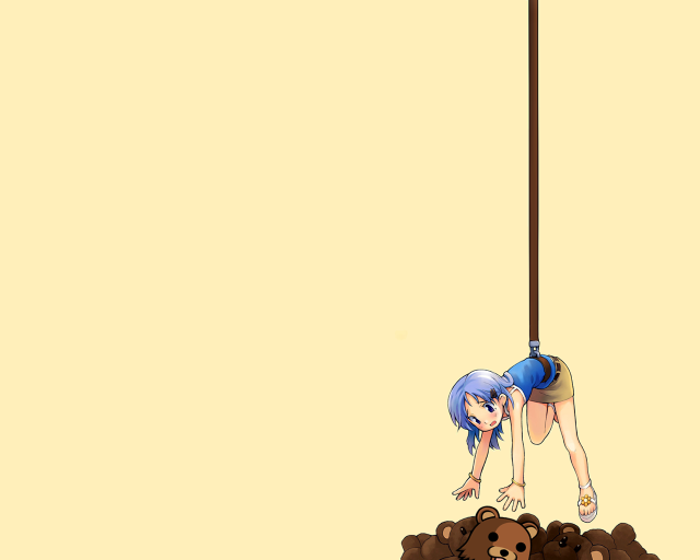 Girl upside down pole teddy free wallpaper for desktop - medium preview image