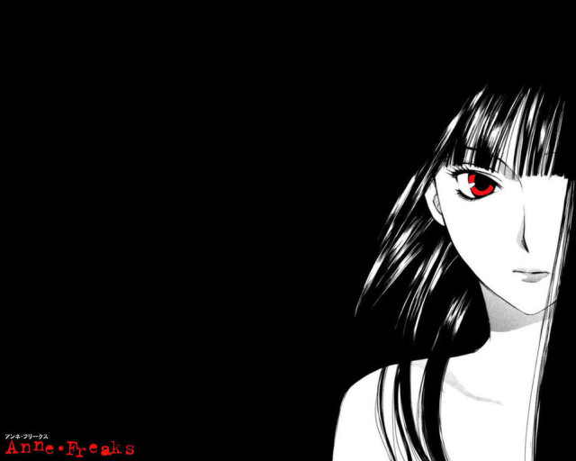 Girl red eyes long hair free wallpaper for desktop - medium preview image