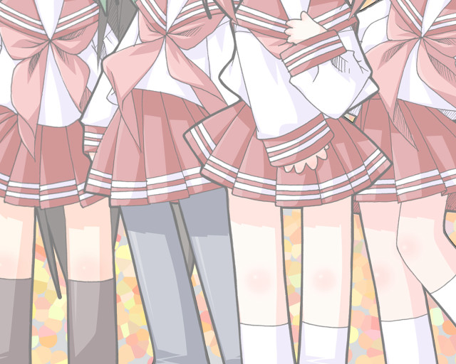 Girls pink dresses umbrellas anime free wallpaper for desktop - medium preview image