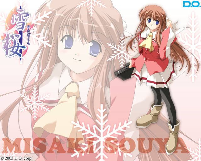 Girl pink dress snowflakes portrait free wallpaper for desktop - medium preview image