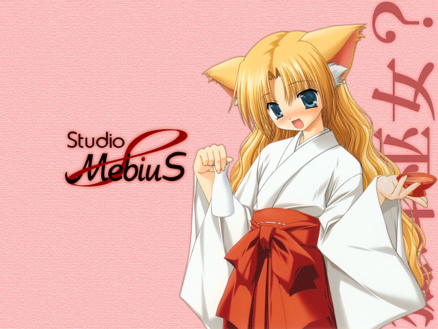 Blonde anime girl fox ears free wallpaper for desktop - medium preview image
