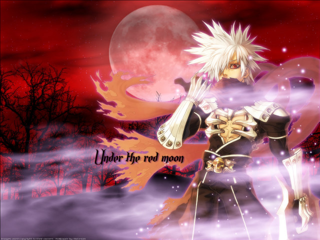 Anime sword fullmoon trees redsky free wallpaper for desktop - medium preview image