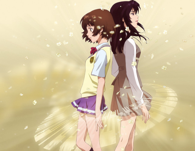 Anime girls beach bubbles starburst free wallpaper for desktop - medium preview image