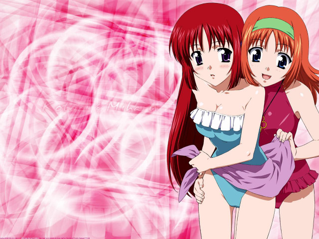 Eizan kikukawa anime girls hug free wallpaper for desktop - medium preview image