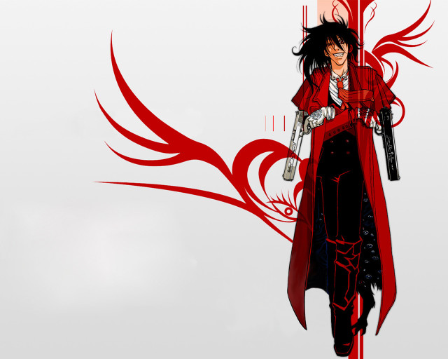 Woman gun red coat sword free wallpaper for desktop - medium preview image