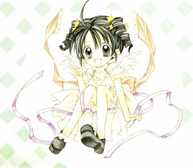 Girl butterfly ribbon checkered manga free wallpaper for tablet - medium preview image