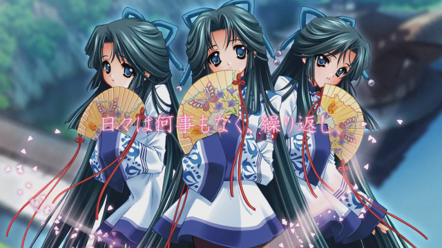 Three anime girls fan kyoto free wallpaper for desktop - medium preview image