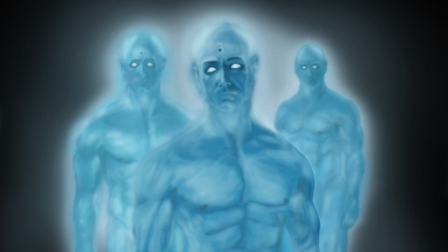 Blue men glowing room black free wallpaper for desktop - medium preview image