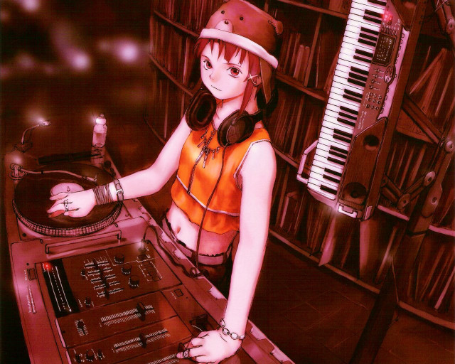 Girl hat music library anime free wallpaper for desktop - medium preview image