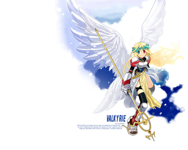 Angelic woman sword wings halo free wallpaper for desktop - medium preview image