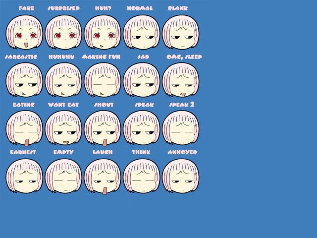 Faces expressions color sizes aya free wallpaper for desktop - medium preview image