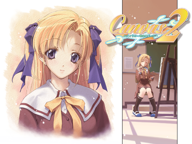 Girl schooluniform sign blonde brown free wallpaper for desktop - medium preview image
