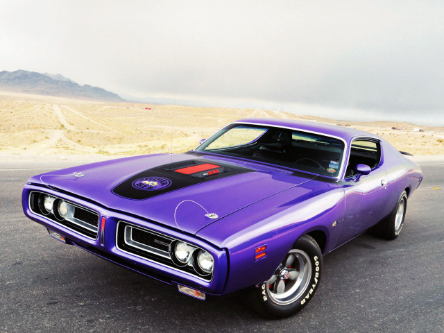 Purple car black stripe hood free wallpaper for desktop - medium preview image