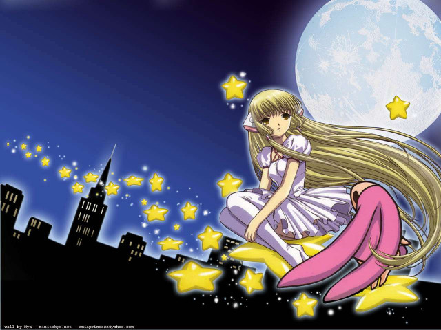 Girl star moon stars anime free wallpaper for desktop - medium preview image