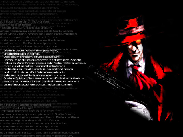 Red hat coat gun character free wallpaper for desktop - medium preview image