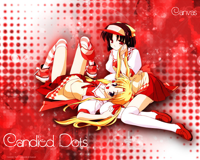 Girl cat pointillism blonde twin free wallpaper for desktop - medium preview image