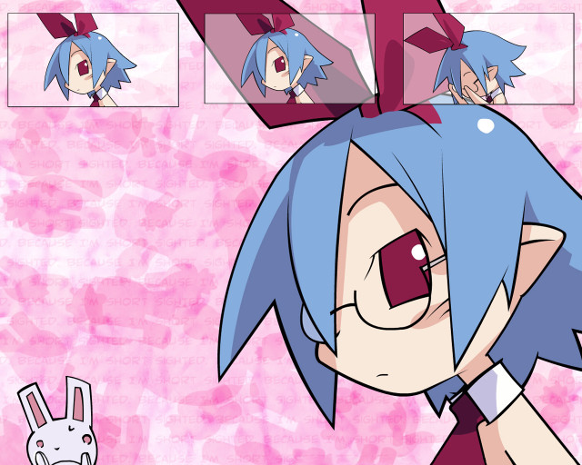 Blue haired bunny girl pink free wallpaper for desktop - medium preview image