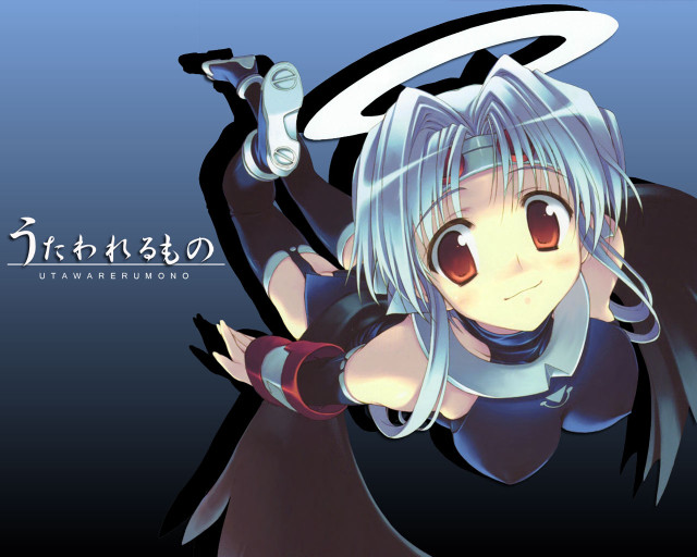 Anime sword whitehair blackoutfit rayonism free wallpaper for desktop - medium preview image