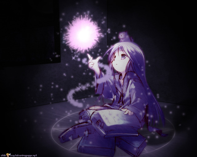 Girl book purple light manga free wallpaper for desktop - medium preview image