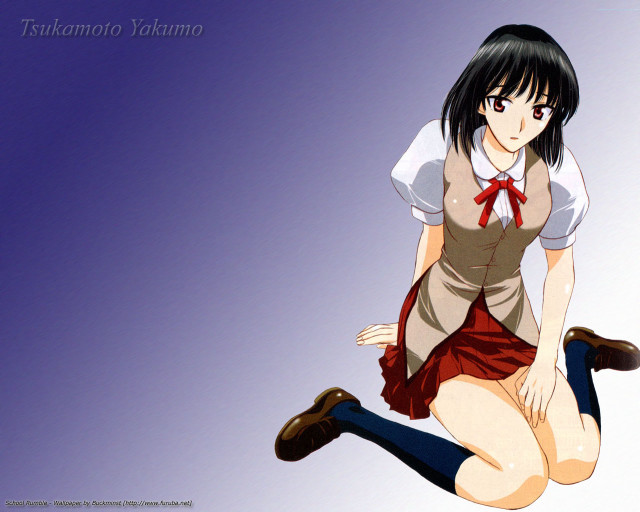 Girl school uniform flying legs free wallpaper for desktop - medium preview image