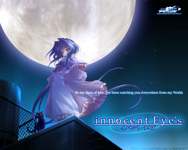 Innocent eyes cat rooftop fullmoon free wallpaper for desktop - medium preview image