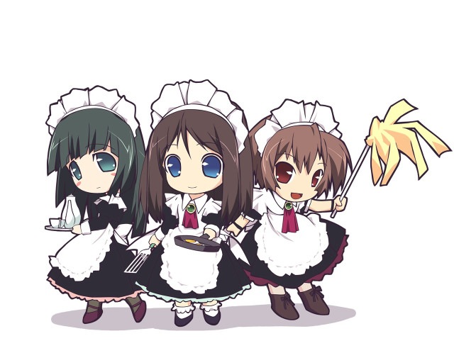 Maid girls flag food rayonism free wallpaper for desktop - medium preview image