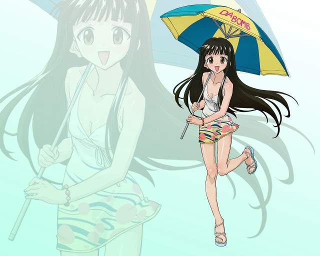 Girl umbrella purse long hair free wallpaper for desktop - medium preview image