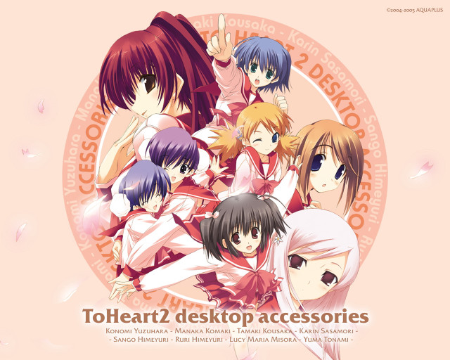 Anime girls pink white cherryblossoms free wallpaper for desktop - medium preview image