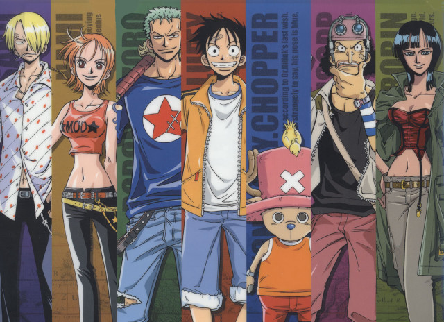 Anime group colorful background luffy free wallpaper for desktop - medium preview image