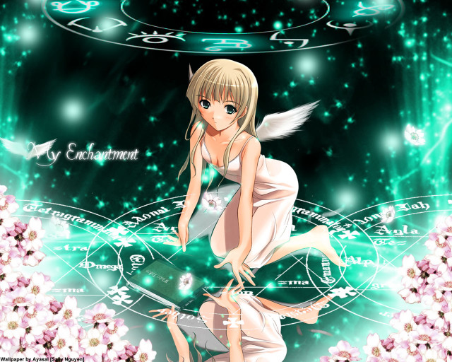 Angel dress flower music wings free wallpaper for desktop - medium preview image