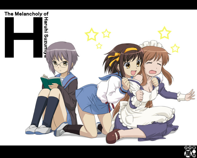 Melancholy rayonism starry schoolgirls haruhi free wallpaper for desktop - medium preview image