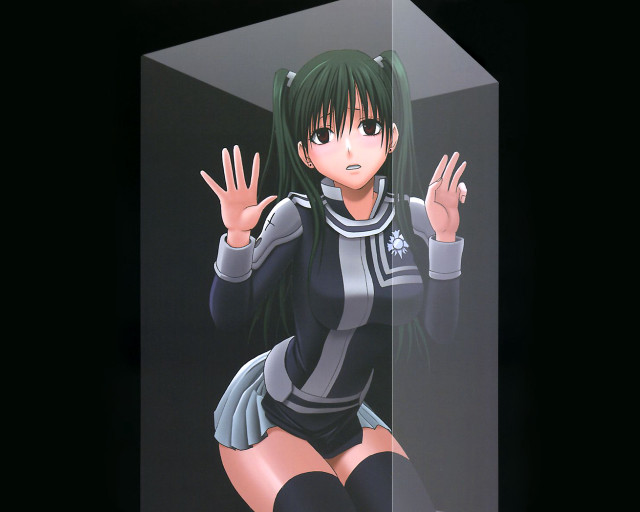 Holographic woman glass cube uniform free wallpaper for desktop - medium preview image
