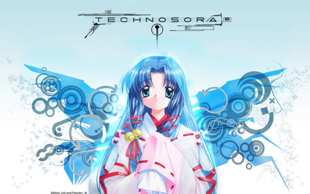 Blue haired woman white dress #2 free wallpaper for desktop - medium preview image