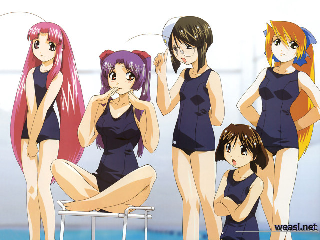 Anime pool girls bathing suits free wallpaper for desktop - medium preview image