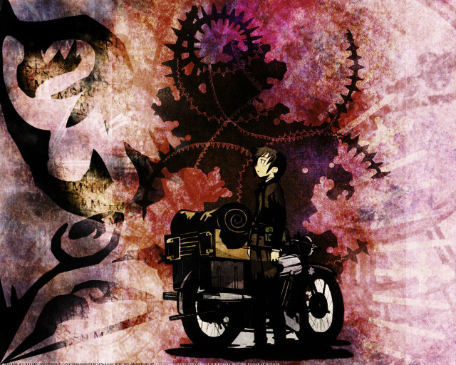 Man motorcycle floral background clock free wallpaper for desktop - medium preview image