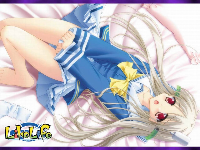 Anime girl bed wind pleated free wallpaper for desktop - medium preview image