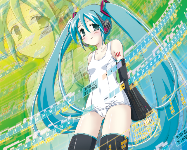 Aqua hair headphones tennis magic free wallpaper for desktop - medium preview image