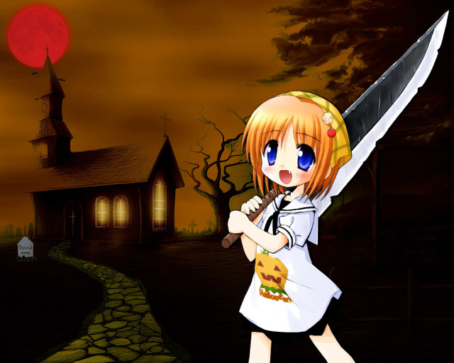 Gothic alice knife night pumpkin free wallpaper for desktop - medium preview image