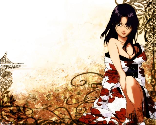 Woman flower dress kimono anime free wallpaper for desktop - medium preview image
