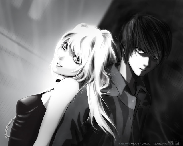 Couple bw background anime gothic free wallpaper for desktop - medium preview image