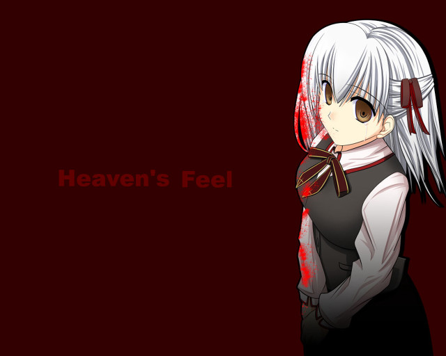 White hair girl red background free wallpaper for desktop - medium preview image