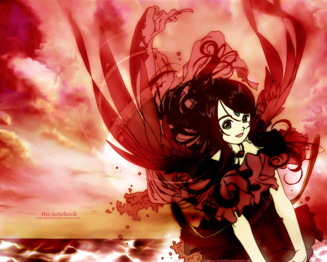 Woman red dress red sky free wallpaper for desktop - medium preview image