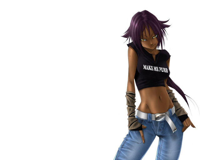 Black jeans gun anime purple free wallpaper for desktop - medium preview image