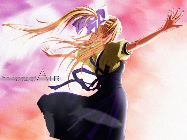 Flying woman dress blonde hair free wallpaper for desktop - medium preview image