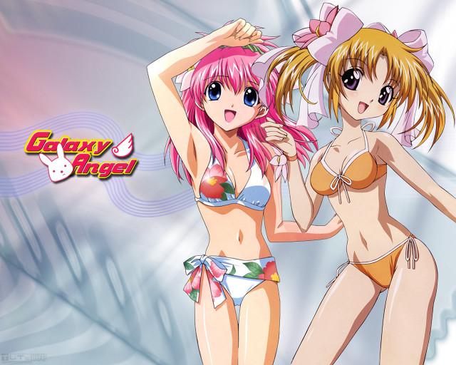 Anime girls bikinis wave sky free wallpaper for desktop - medium preview image