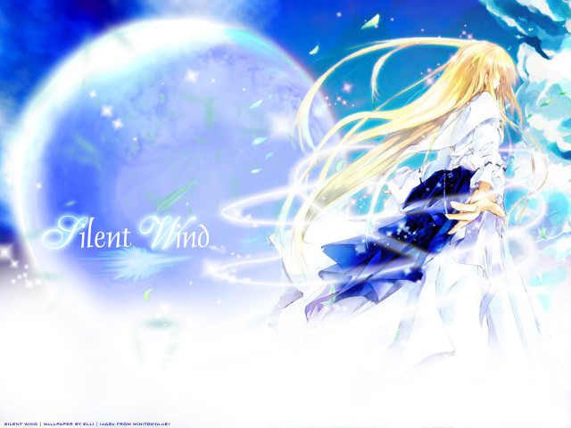 Anime girl blonde hair white free wallpaper for desktop - medium preview image