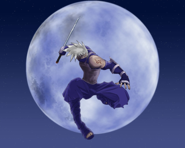 Cartoon character flying full moon free wallpaper for desktop - medium preview image